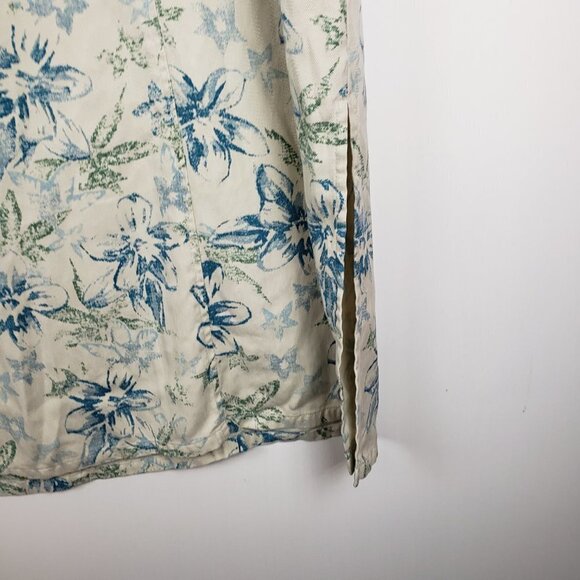 Pendleton Woven Silk Midi Dress Vtg Y2K Khaki Floral Modest Jumper Size M - Picture 4 of 8